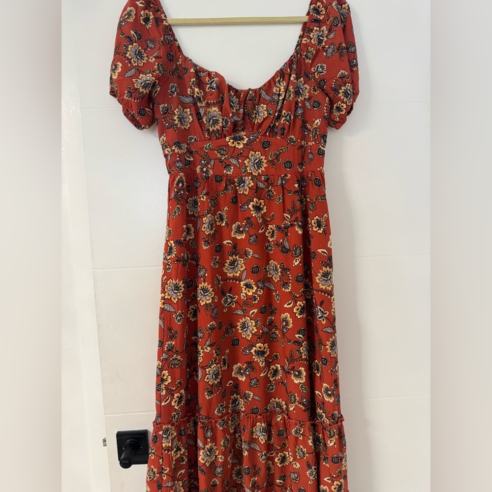 Inspired Hearts Asymmetrical Floral Dress - Red